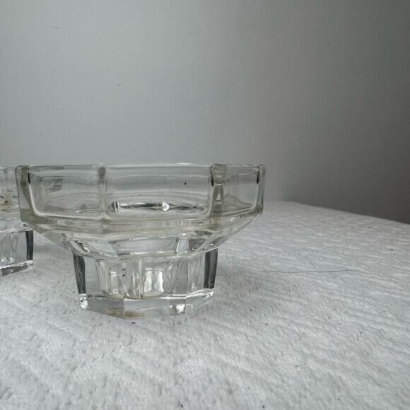 Set Of 2 Luminarc Genuine Crystal Candle Holders 1.75" tall Clear Glass Octime - Picture 11 of 11